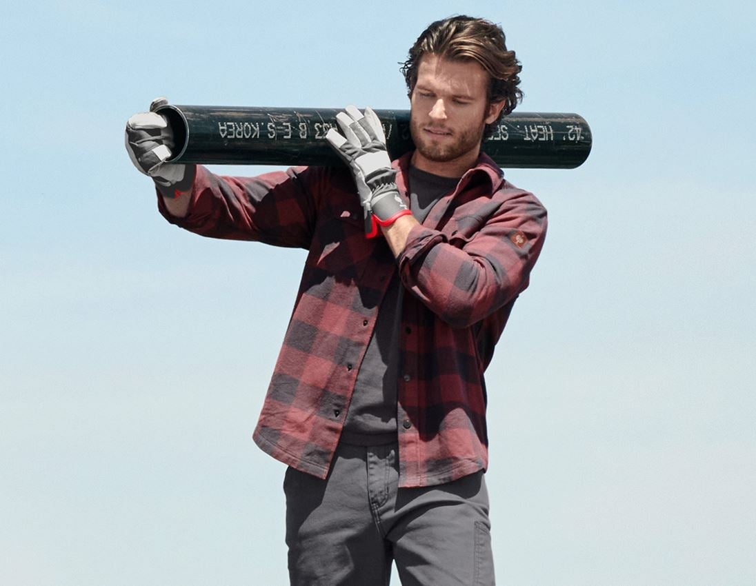 Shirts, Pullover & more: Check shirt e.s.iconic + oxidred/carbongrey