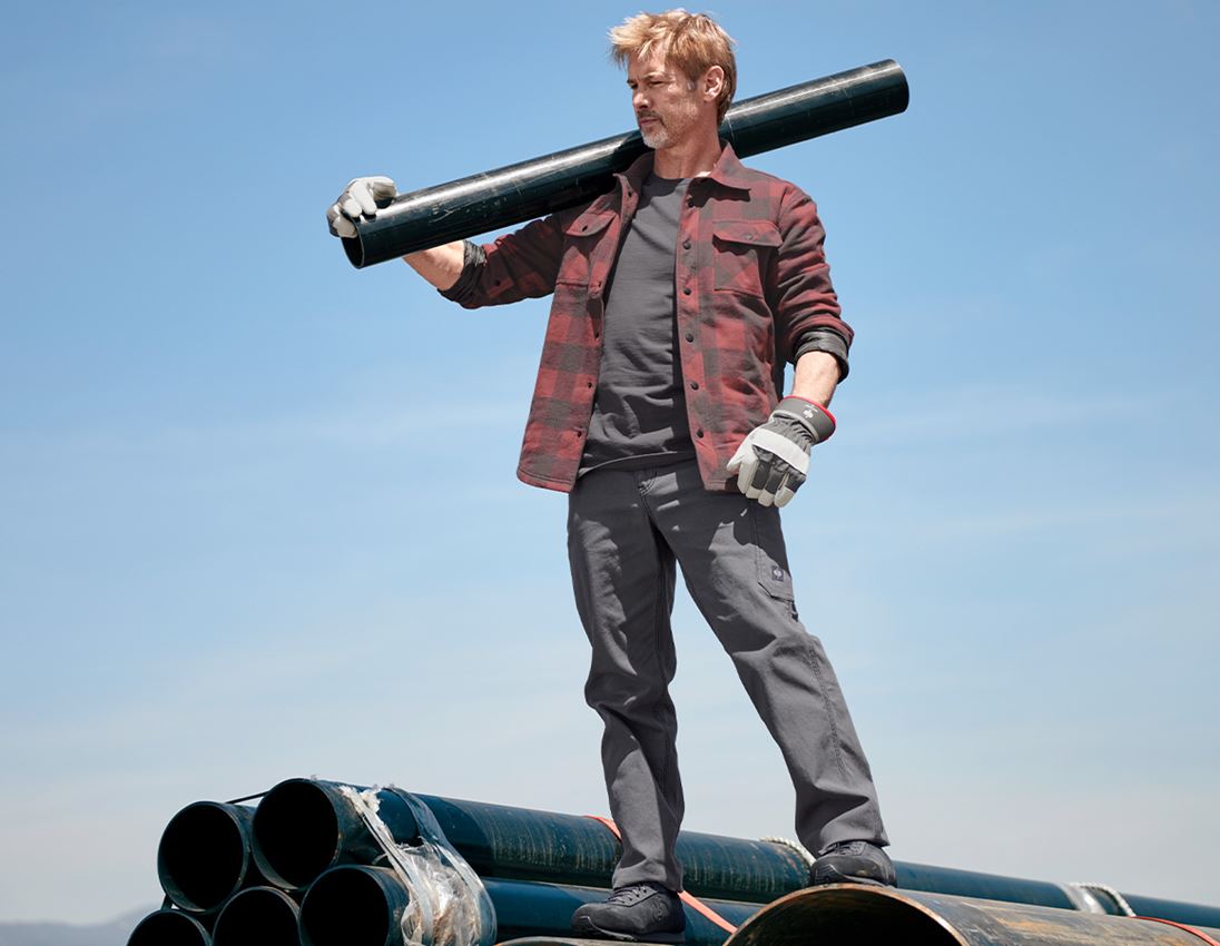 Themen: Allseason Karohemd e.s.iconic + oxidrot/carbongrau 1