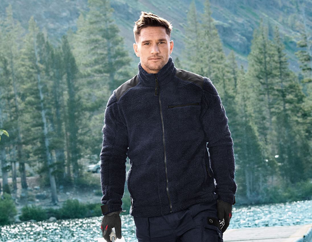 Cold: Faux fur jacket e.s.roughtough  + midnightblue
