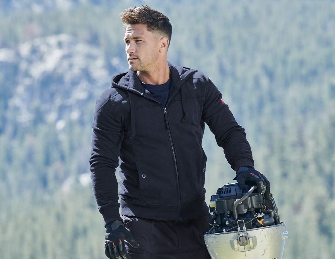 Thèmes: Veste à capuche cotton e.s.roughtough + bleu nuit