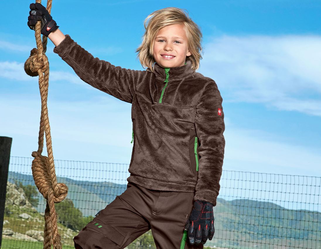 Hauts: Pull camionneur Highloft e.s.motion 2020, enfants + marron/vert d'eau