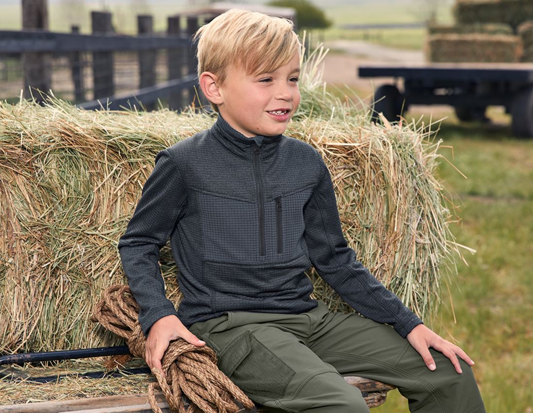 Hauts: Pull camionneur climacell e.s.dynashield, enfants + graphite mélange 1