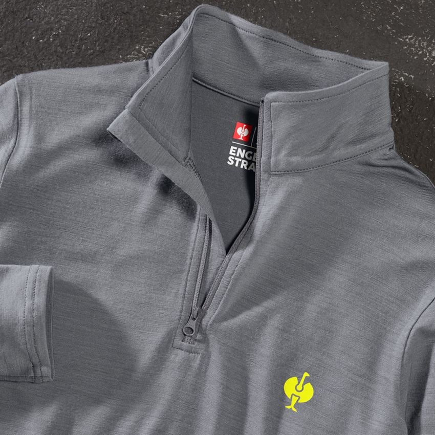 Hauts: Pull camionneur Merino e.s.trail, femmes + gris basalte/jaune acide 2
