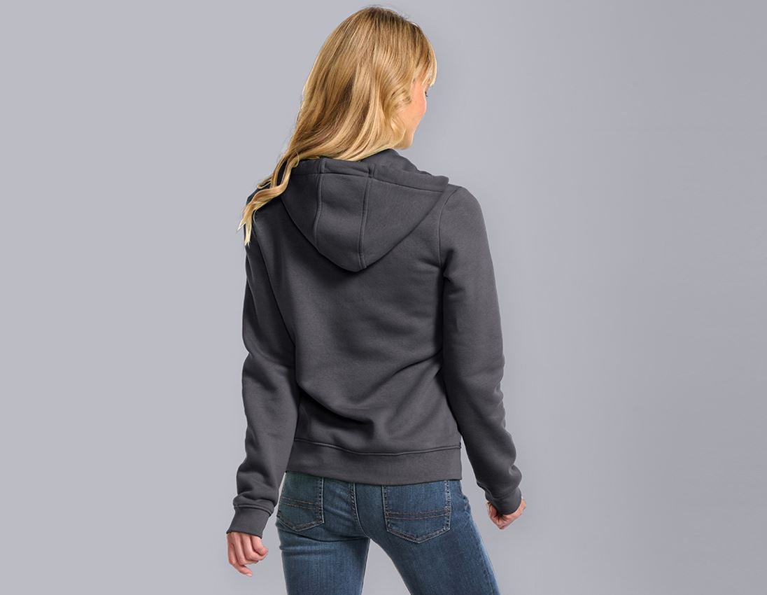 Hauts: e.s. Sweatshirt à capuche poly cotton, femmes + anthracite 1
