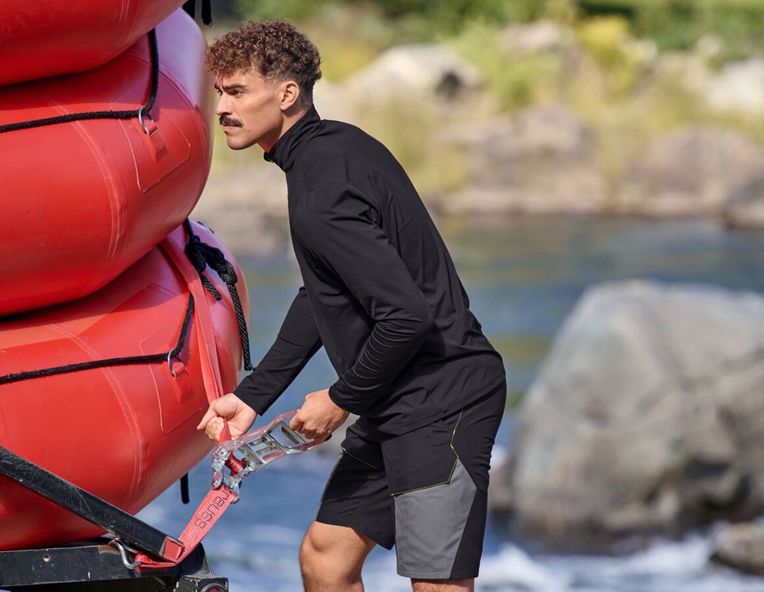 Shirts, Pullover & more: Functional troyer-longsleeve UV e.s.trail + black/high-vis orange/high-vis yellow 1