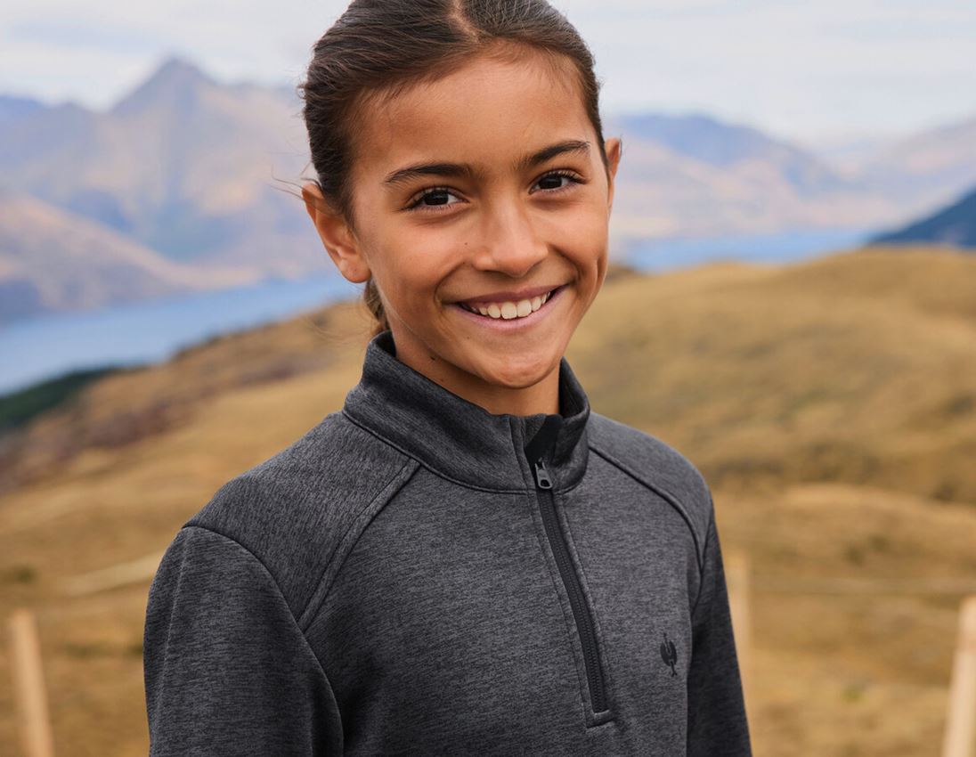 Hauts: Pull camionneur thermo stretch e.s.trail, enfants + noir mélange 1