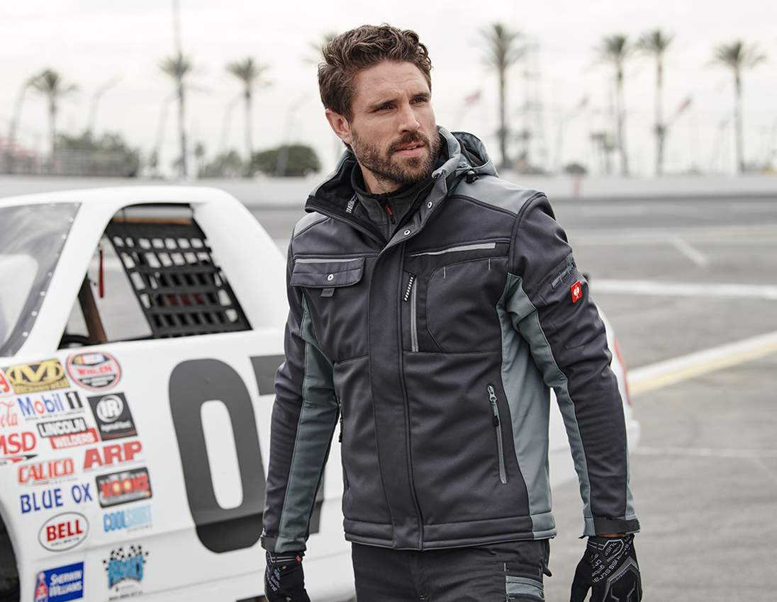 Work Jackets: Softshell jacket e.s.motion + graphite/cement