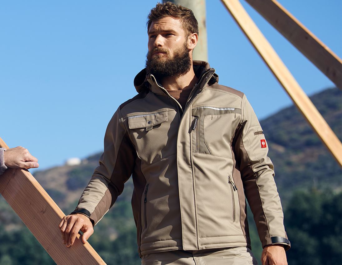 Jacken: Softshelljacke e.s.motion + lehm/torf
