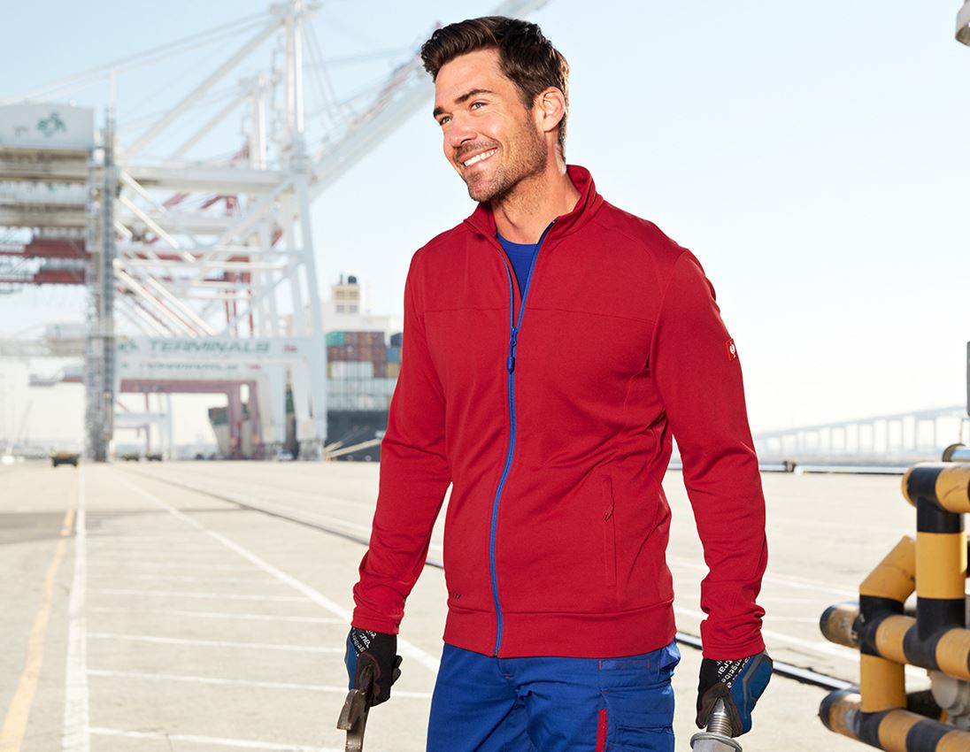 Topics: FIBERTWIN® clima-pro jacket e.s.motion 2020 + fiery red/royalblue 2