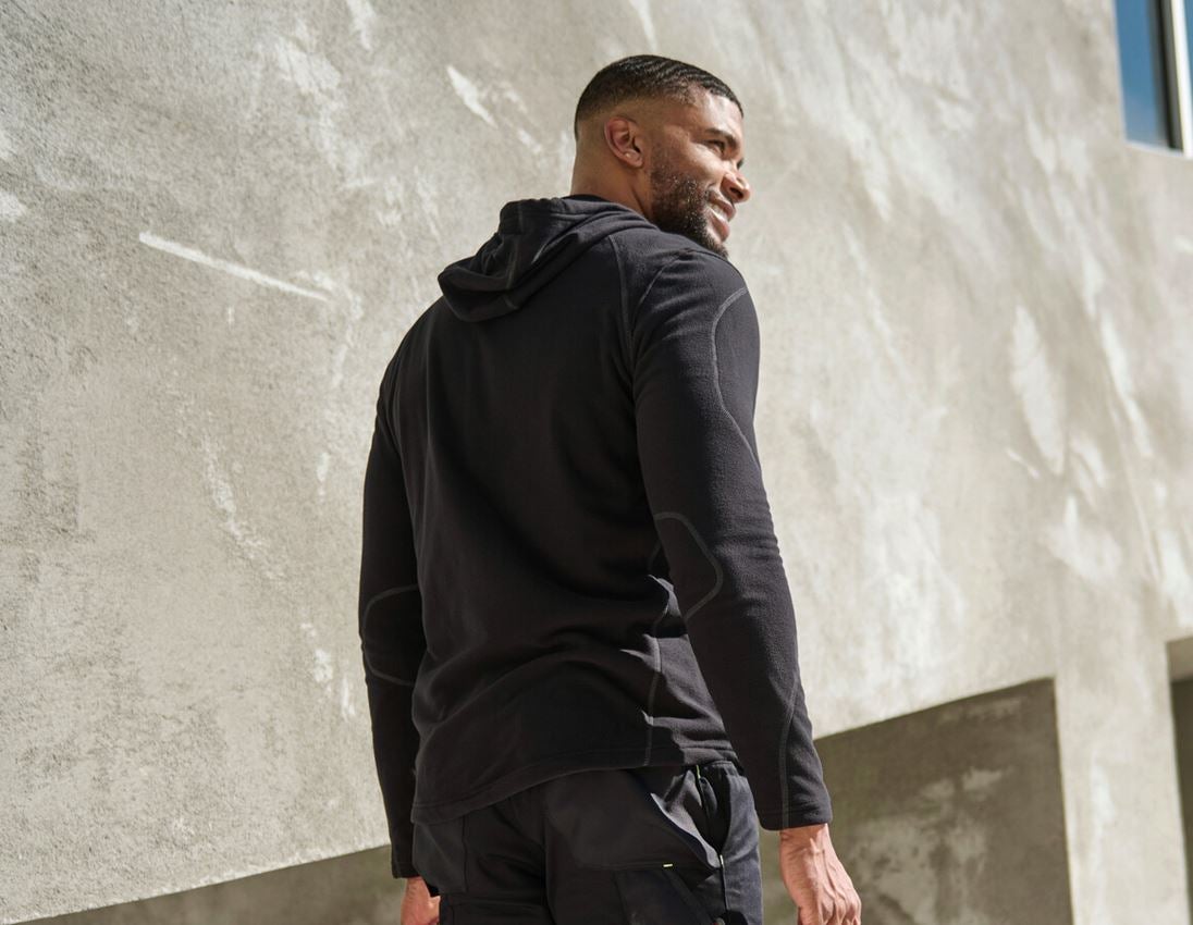 Vestes de travail: Veste à capuche en laine polaire e.s.motion 2020 + noir 2