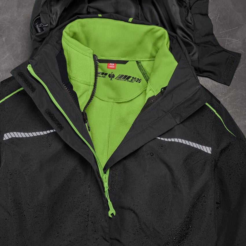 Work Jackets: 3 in 1 functional jacket e.s.motion 2020, ladies' + black/seagreen 2