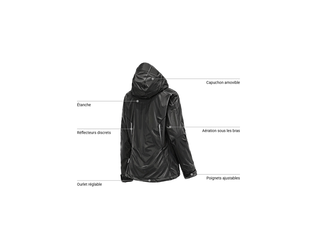 Vêtements: Veste de fonction 3 en 1 e.s.motion 2020,femmes + noir/platine 2