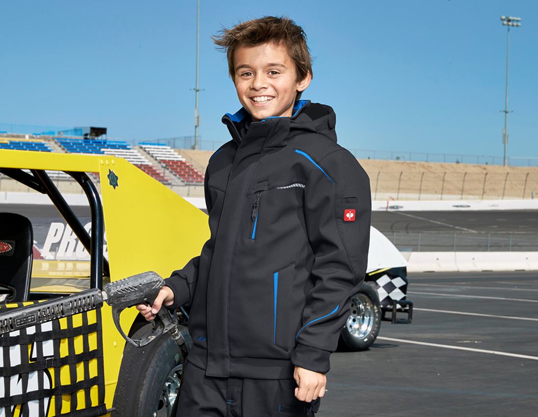 Jackets: Winter softshell jacket e.s.motion 2020,children's + graphite/gentianblue