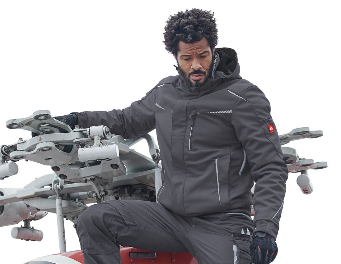 Kälte: Winter Softshelljacke e.s.motion 2020, Herren + anthrazit/platin