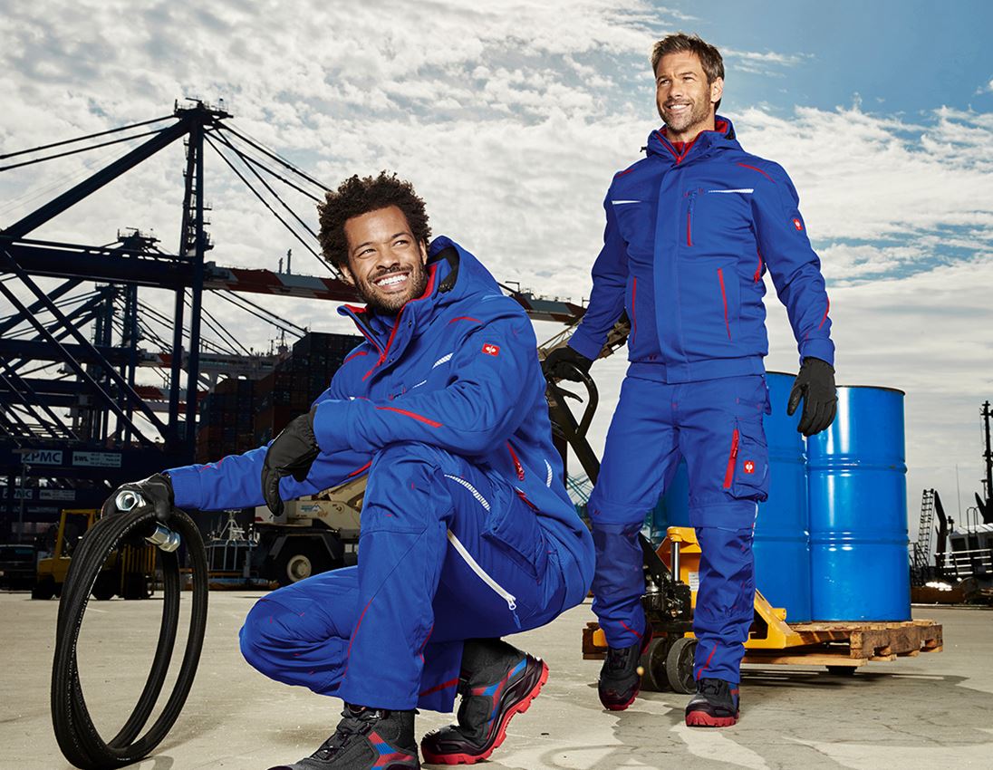 Kälte: Winter Softshelljacke e.s.motion 2020, Herren + kornblau/feuerrot 2