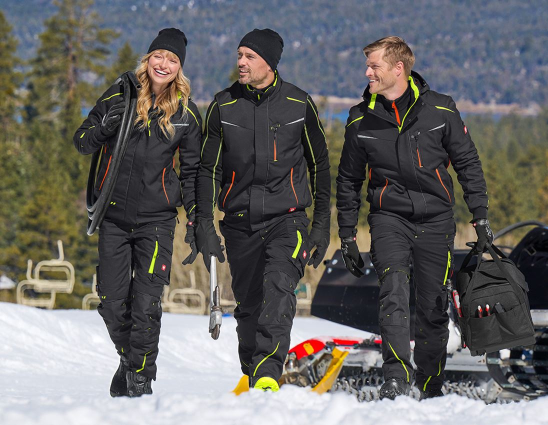 Work Jackets: Winter softshell jacket e.s.motion 2020, men's + black/high-vis yellow/high-vis orange 5