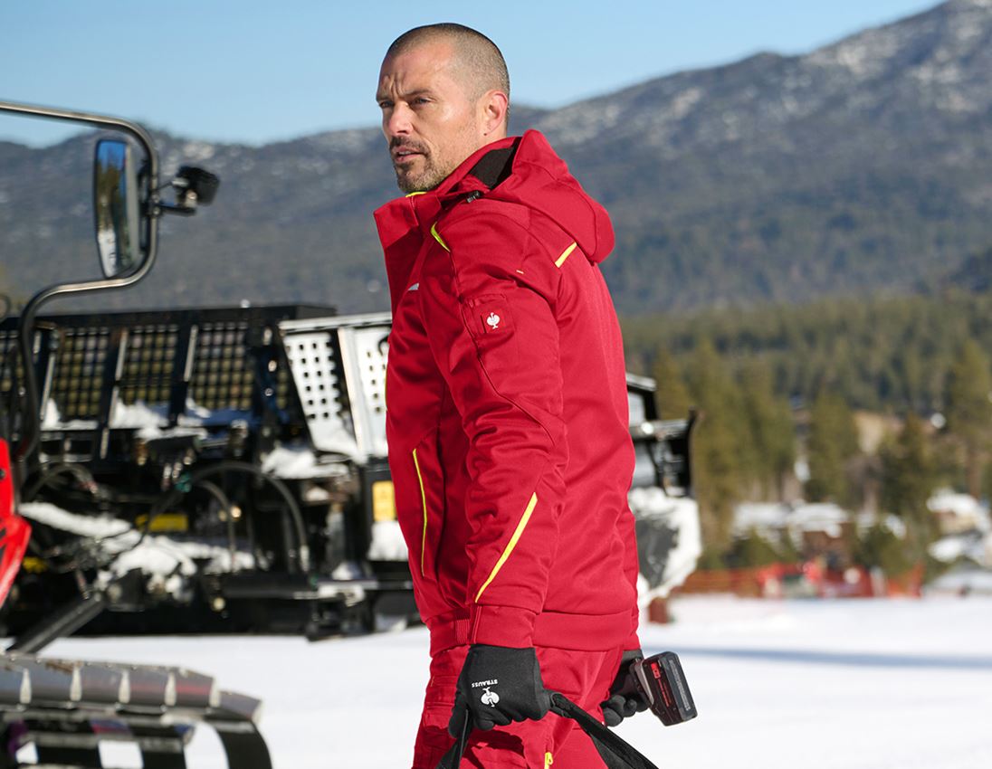 Kälte: Winter Softshelljacke e.s.motion 2020, Herren + feuerrot/warngelb 1