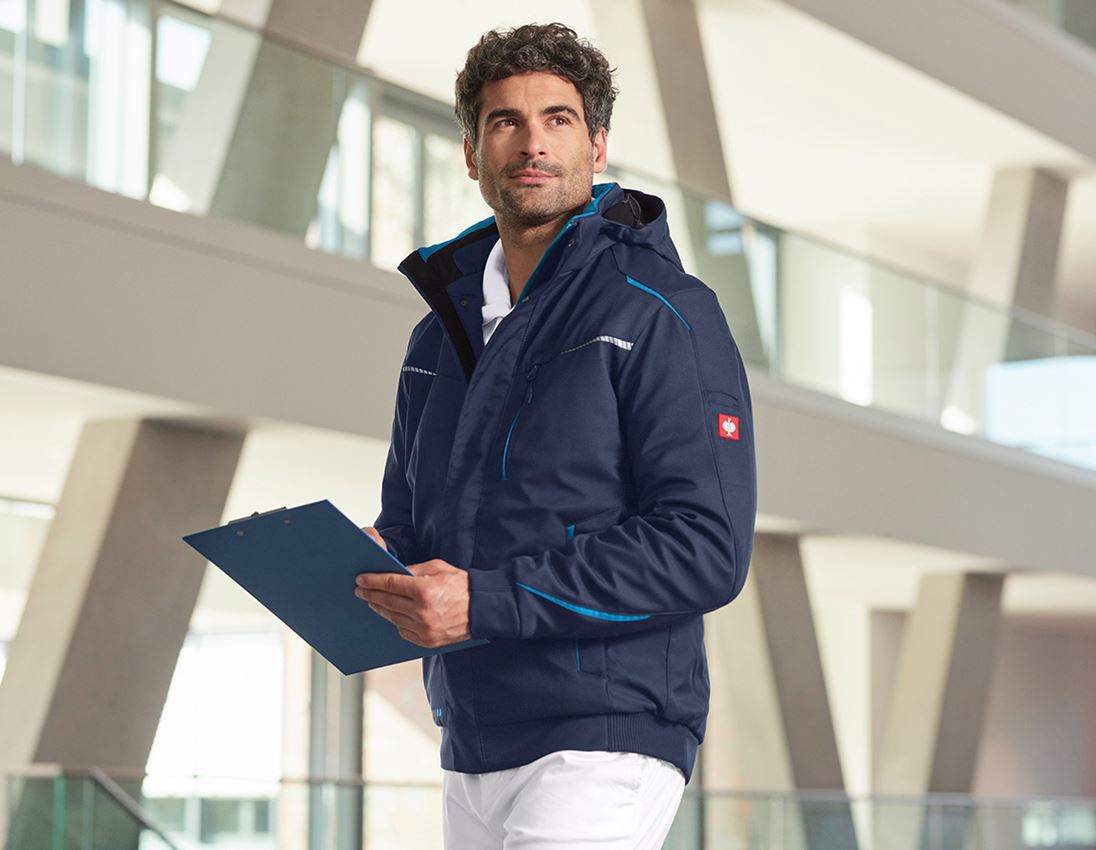 Kälte: Winter Softshelljacke e.s.motion 2020, Herren + dunkelblau/atoll 7