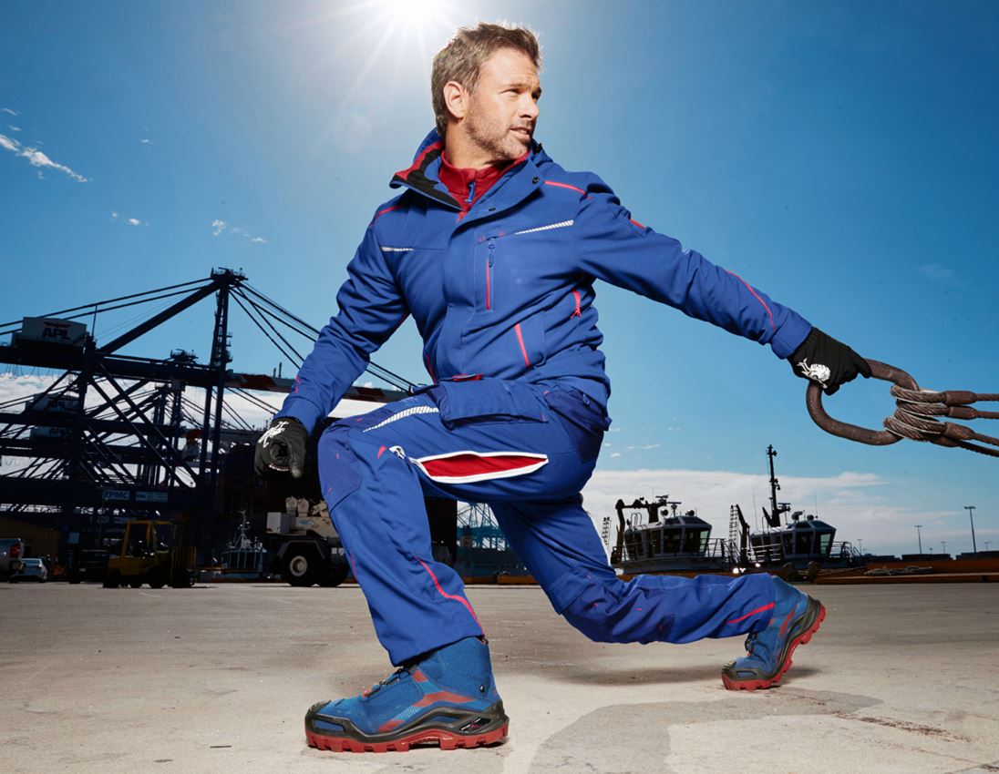 Kälte: Winter Softshelljacke e.s.motion 2020, Herren + kornblau/feuerrot 1