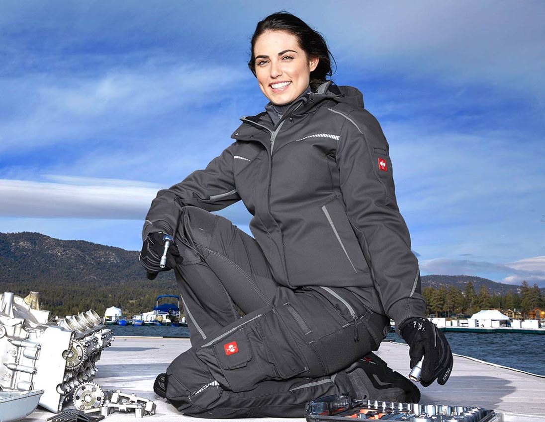 Work Jackets: Winter softshell jacket e.s.motion 2020, ladies' + anthracite/platinum 1