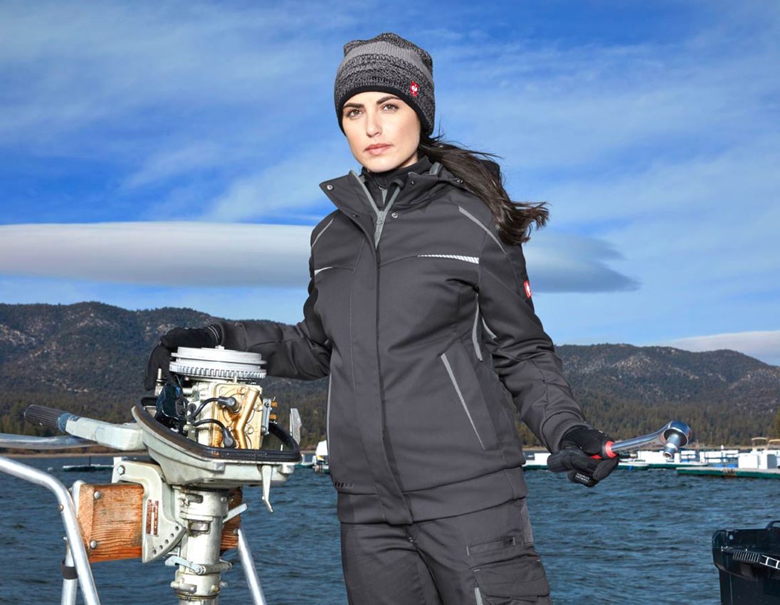 Work Jackets: Winter softshell jacket e.s.motion 2020, ladies' + anthracite/platinum