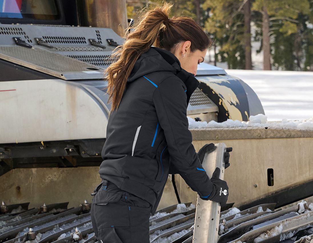 Vestes de travail: Veste softshell d'hiver e.s.motion 2020, femmes + graphite/bleu gentiane 5