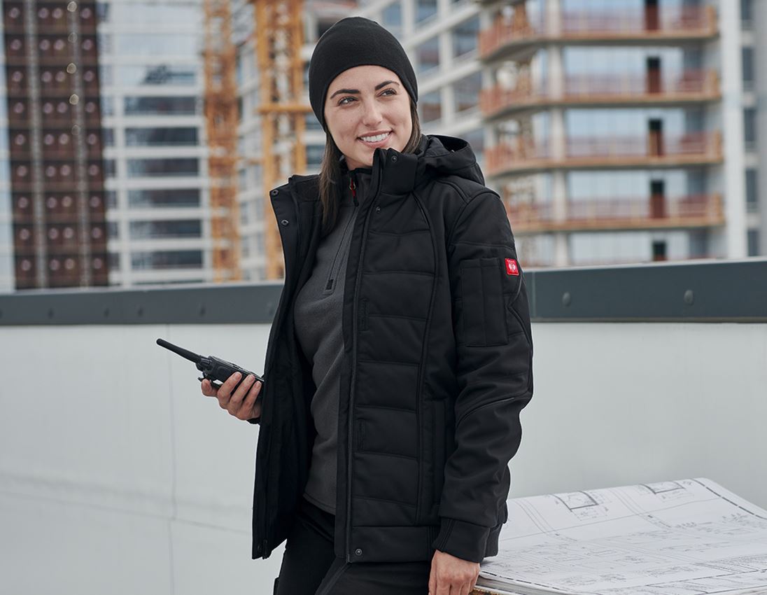 Kälte: Winter Softshelljacke e.s.vision, Damen + schwarz