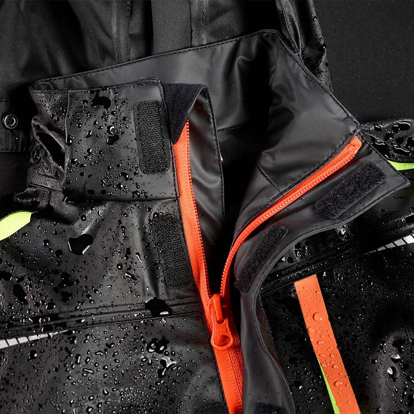 Topics: Rain jacket e.s.motion 2020 superflex, children's + black/high-vis yellow/high-vis orange 2