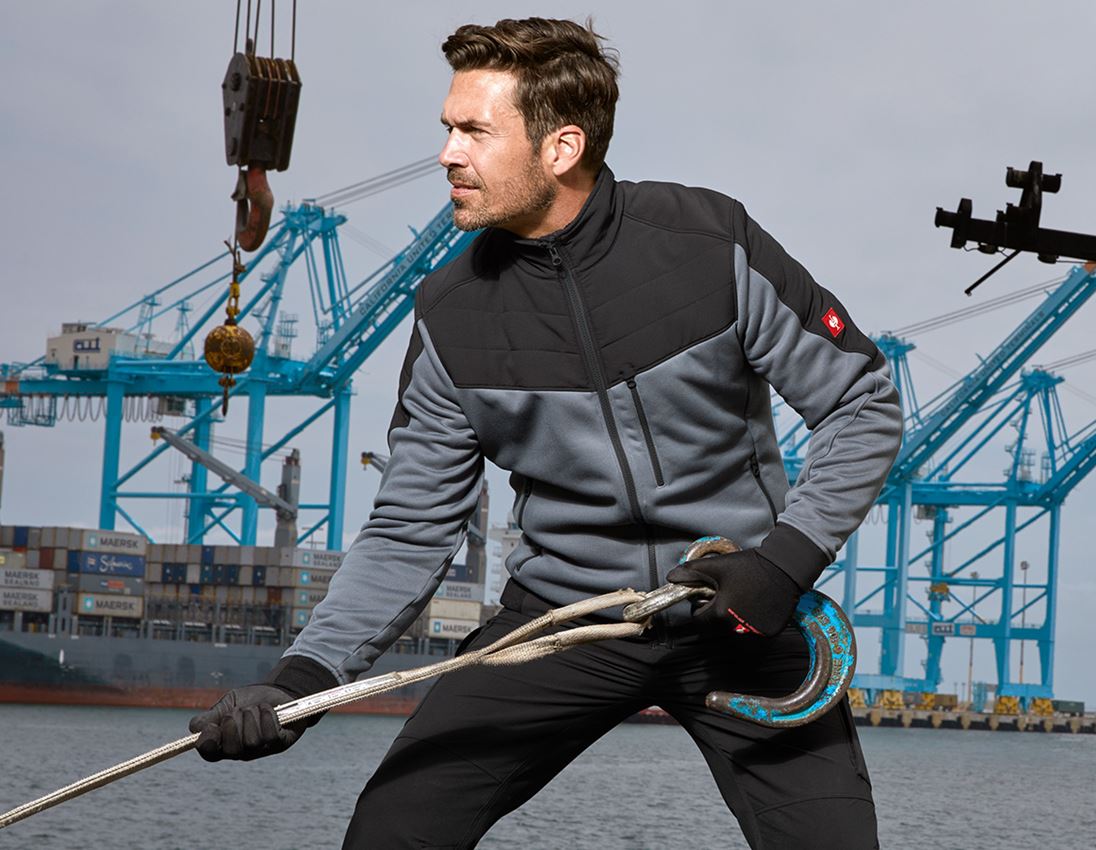 Work Jackets: Jacket thermaflor e.s.dynashield + cement/black 1
