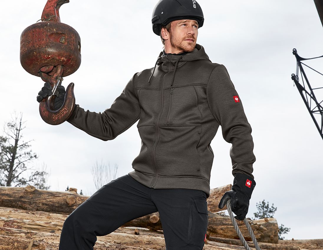 Vestes de travail: Veste à capuche climafoam e.s.dynashield + thym mélange 1