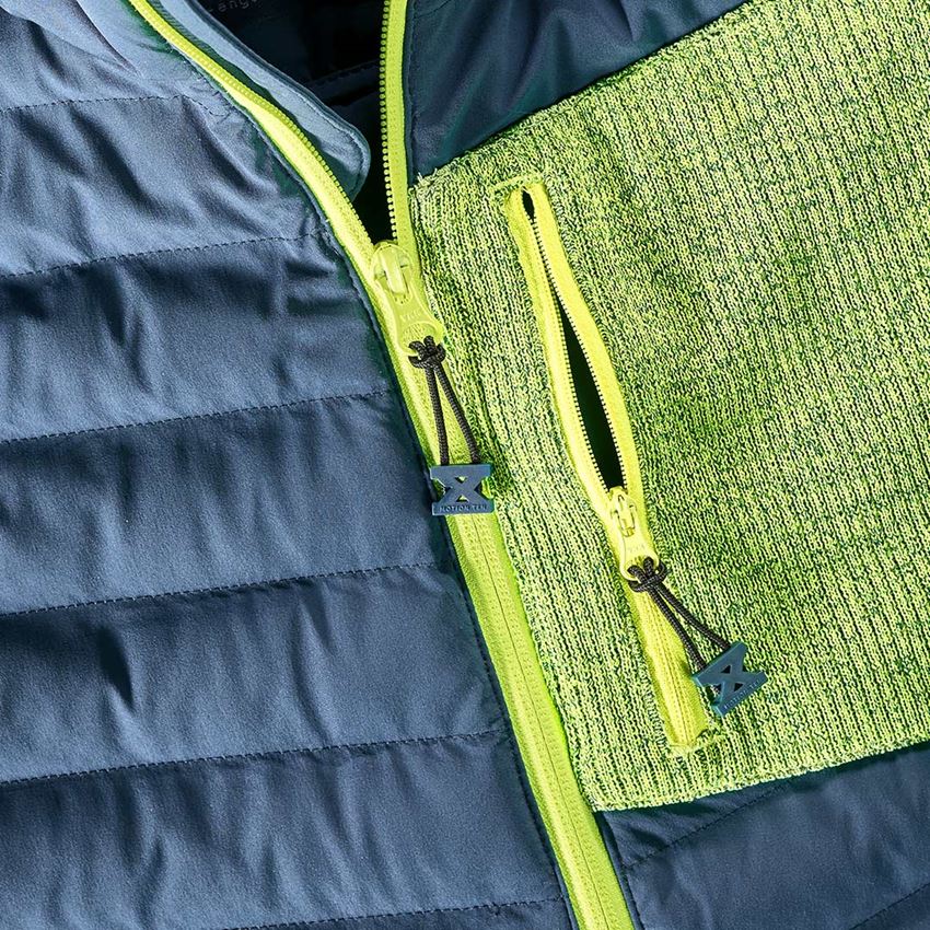 Jacken: Hybrid Kapuzenstrickjacke e.s.motion ten + schieferblau/warngelb melange 2