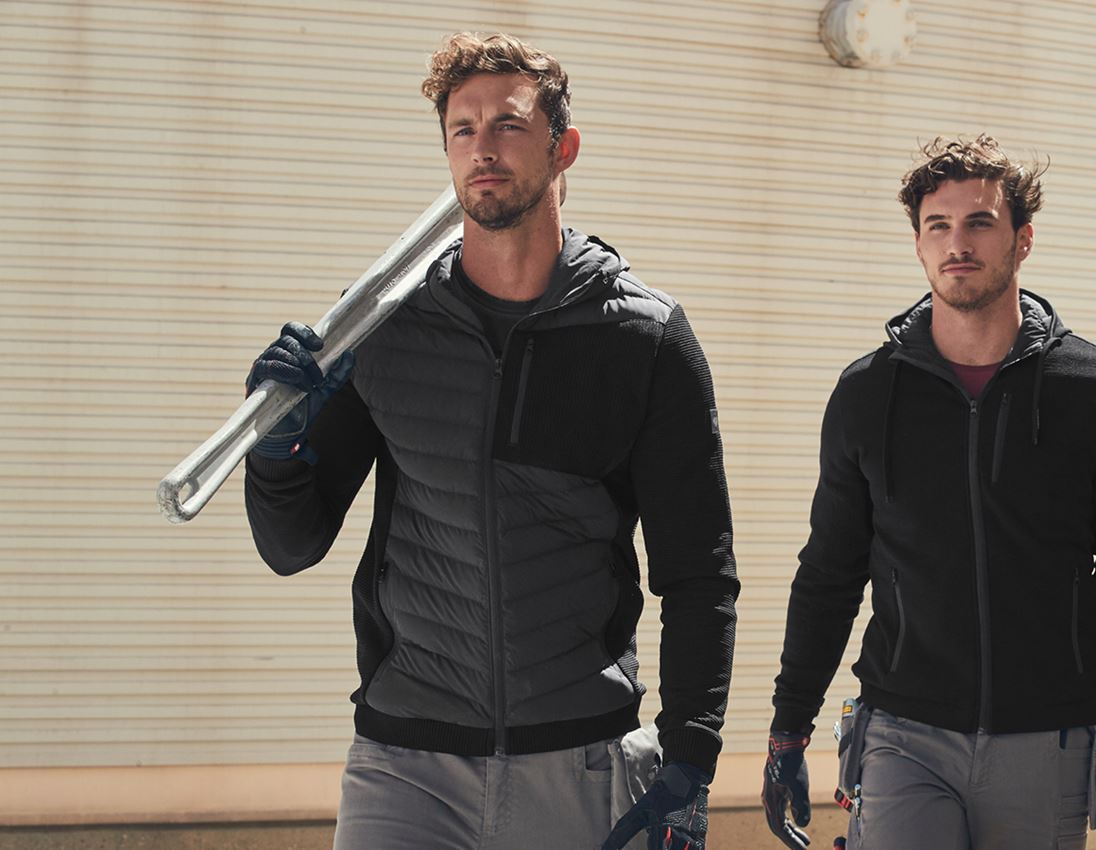 Topics: Hybrid hooded knitted jacket e.s.motion ten + black 1