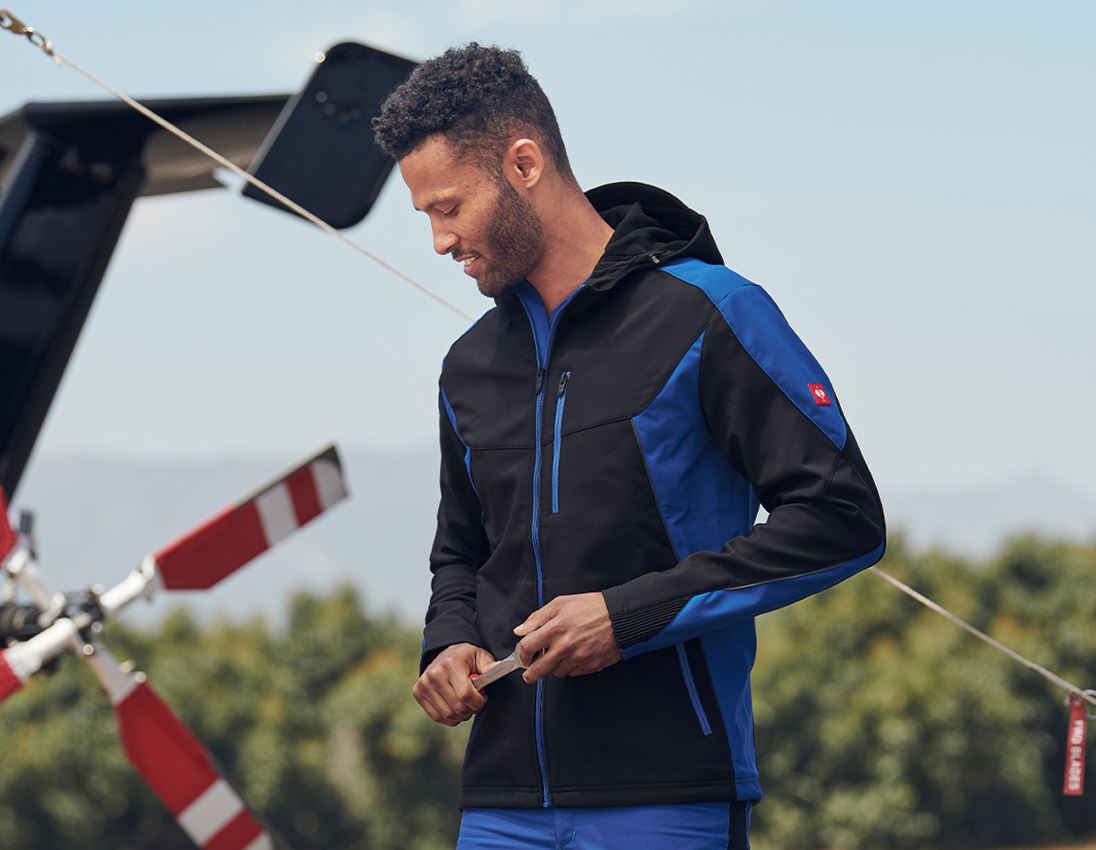 Thèmes: Veste softshell e.s.vision + noir/bleu royal