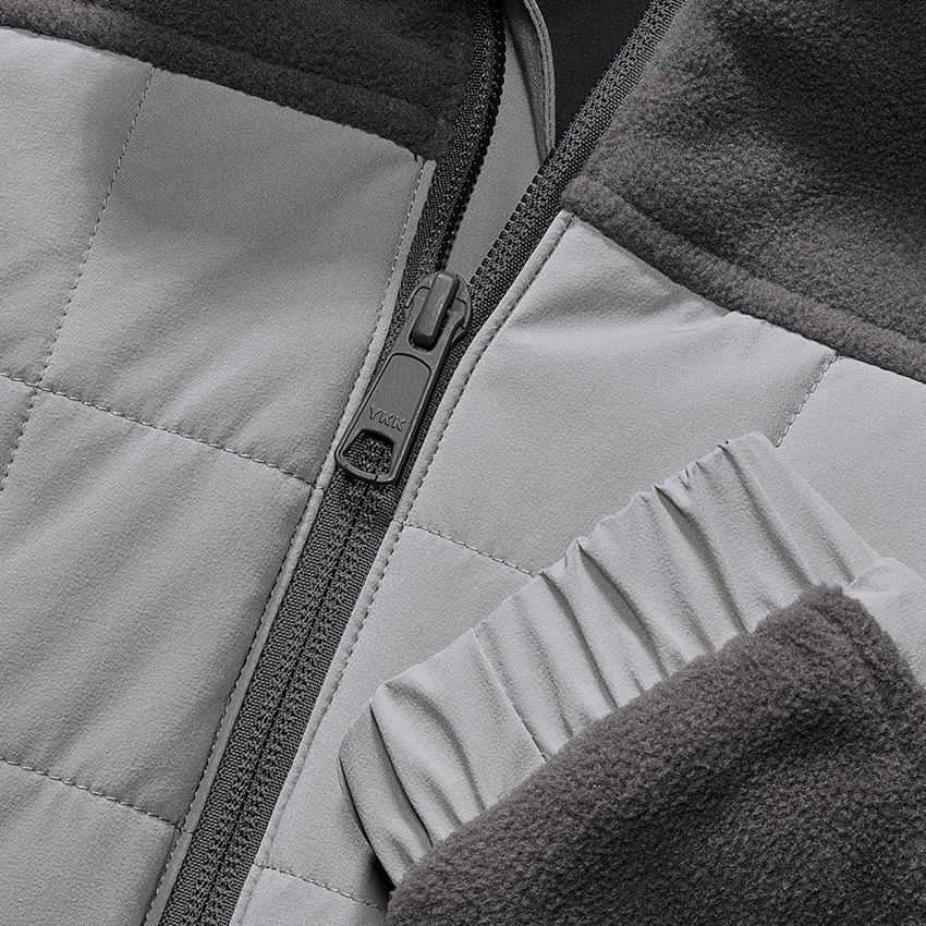 Work Jackets: Hybrid fleece jacket e.s.concrete, ladies' + anthracite/pearlgrey 2
