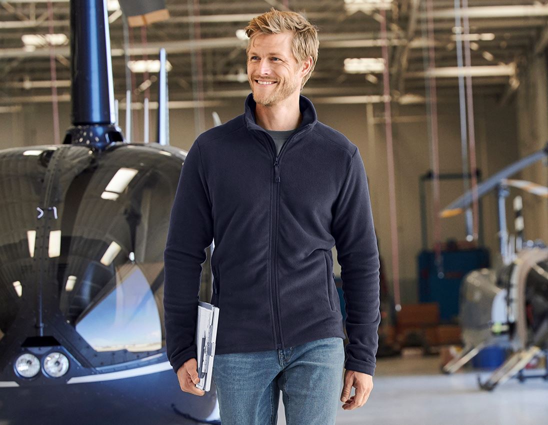 Jacken: e.s. Fleecejacke CI + dunkelblau