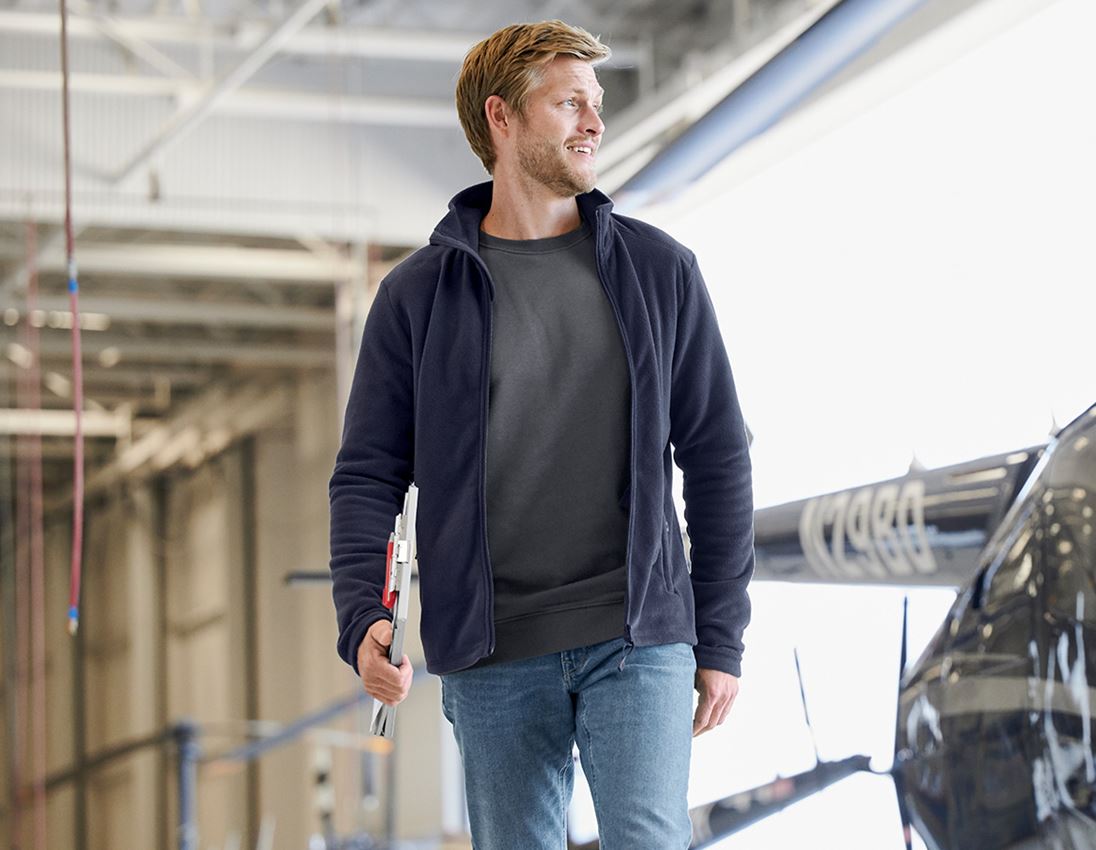 Jacken: e.s. Fleecejacke CI + dunkelblau 1
