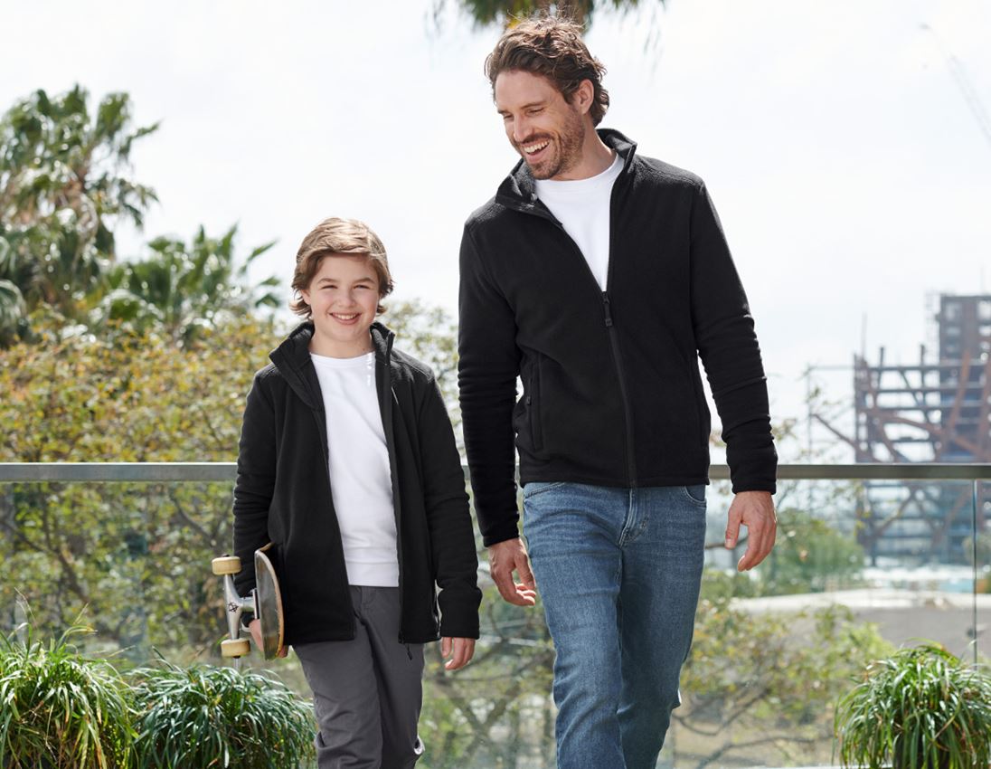 Jacken: e.s. Fleecejacke CI, Kinder + schwarz 1