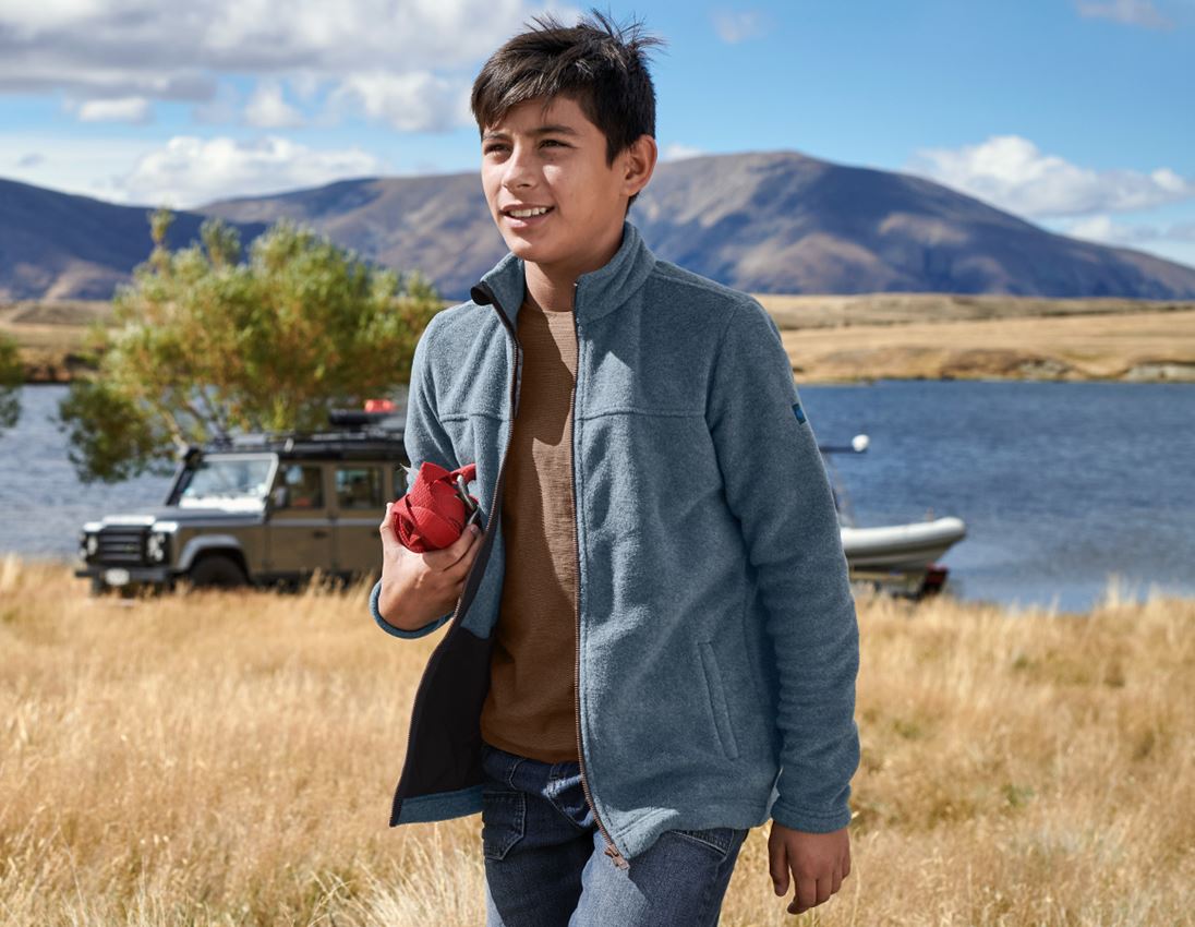 Jacken: Fleecejacke e.s.vintage, Kinder + arktikblau melange