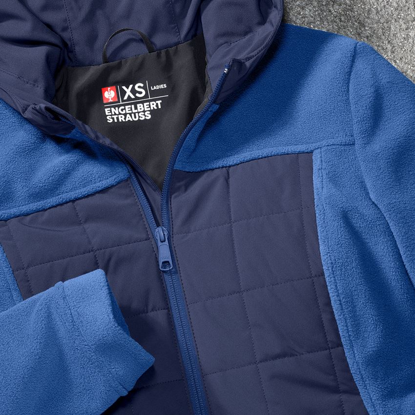 Themen: Hybrid Kapuzenfleecejacke e.s.concrete, Damen + alkaliblau/tiefblau 2
