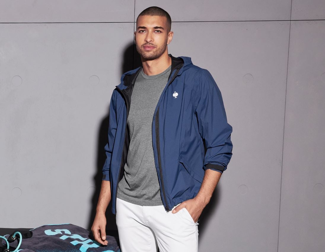 Work Jackets: Windbreaker light-pack e.s.trail + deepblue/white 2