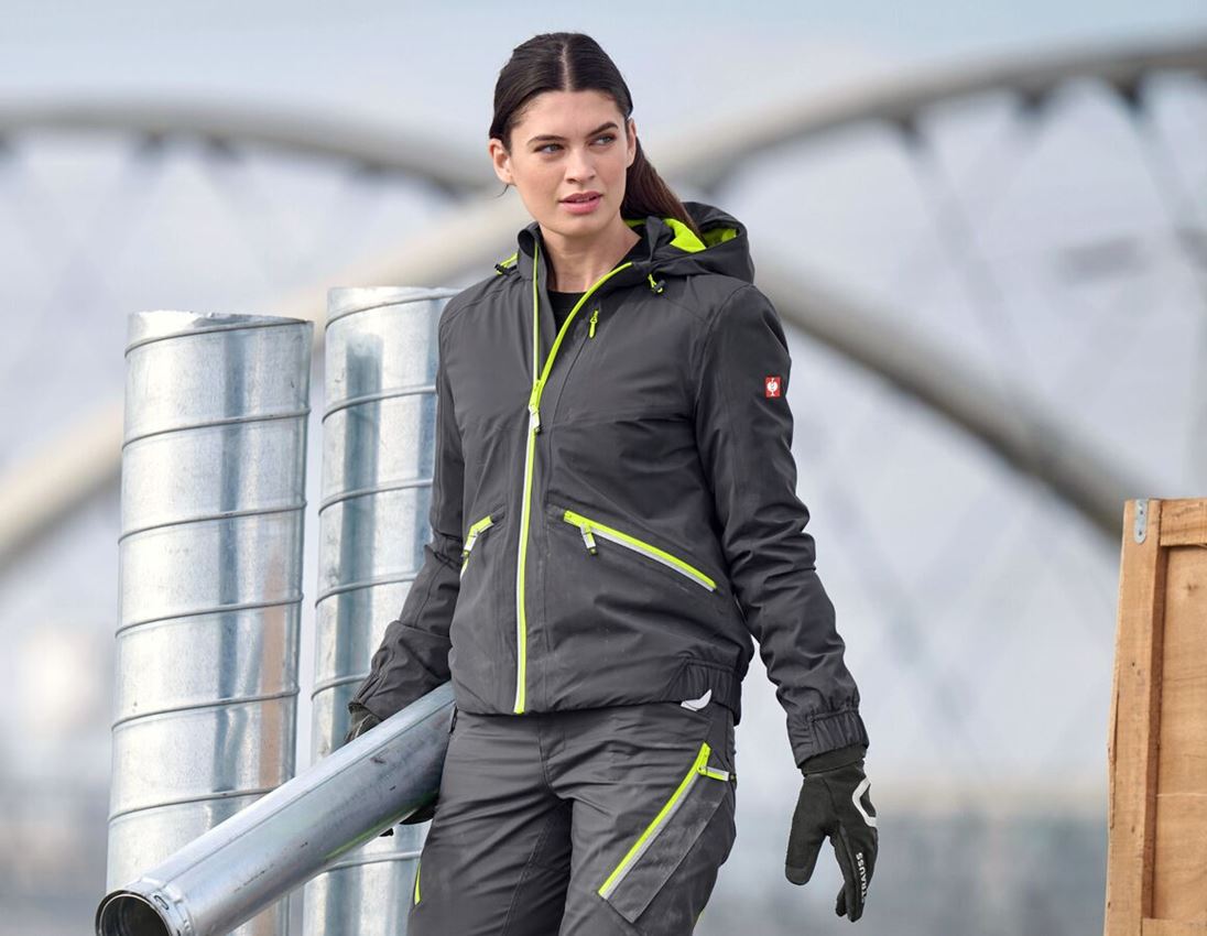 Vestes de travail: Veste d'hiver e.s.ambition, femmes + anthracite/jaune fluo