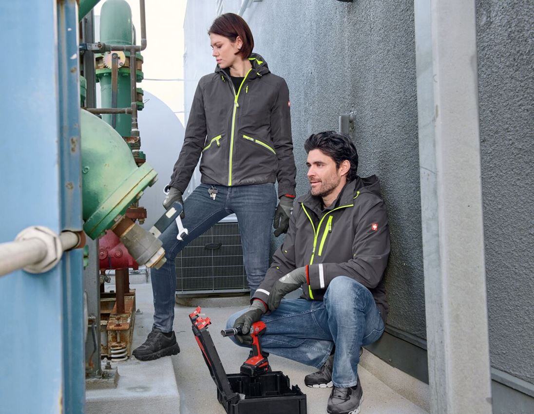 Vestes de travail: Veste d'hiver e.s.ambition, femmes + anthracite/jaune fluo 4