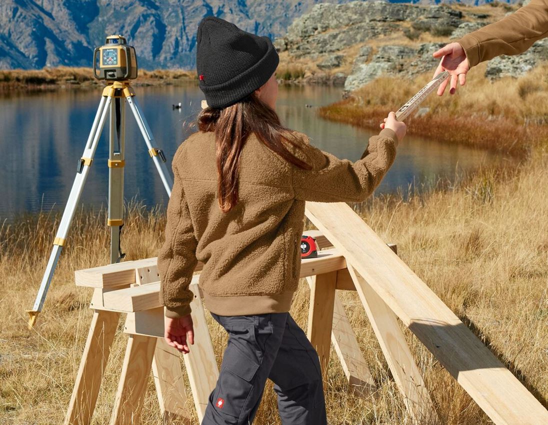 Vestes: Veste en fibre polaire e.s.e:pic, enfants + brun amande 1