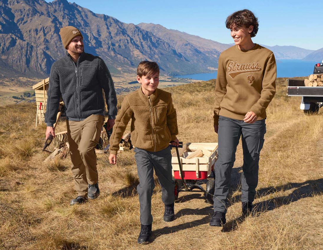 Vestes: Veste en fibre polaire e.s.e:pic, enfants + brun amande 2