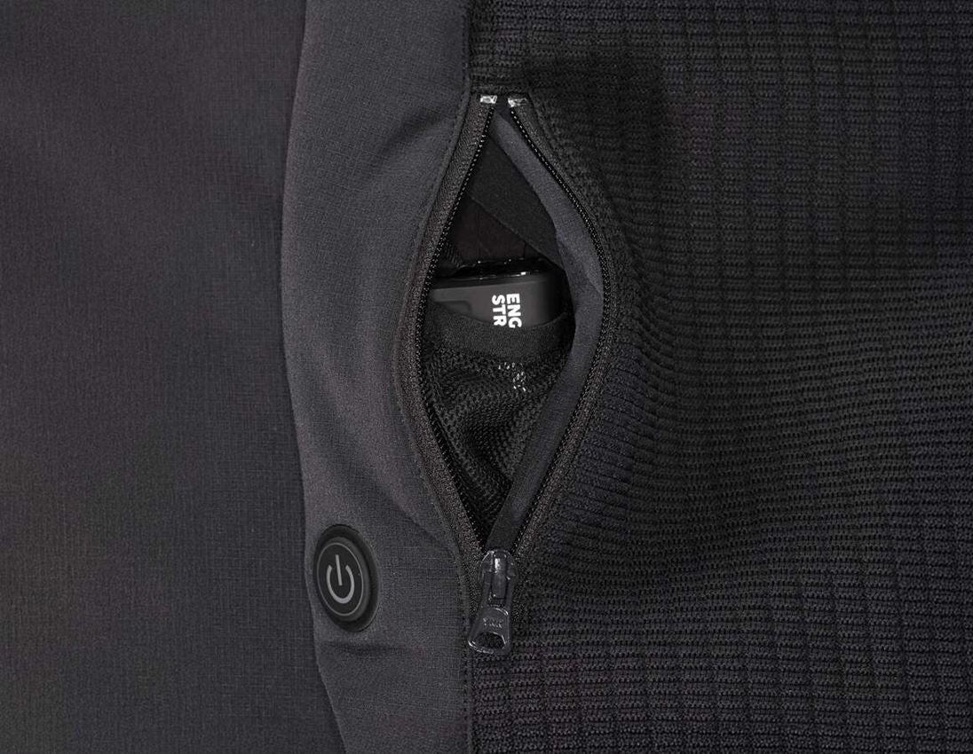 Vestes de travail: Veste tricot capuche hybride e.s.trail, femmes + noir 3