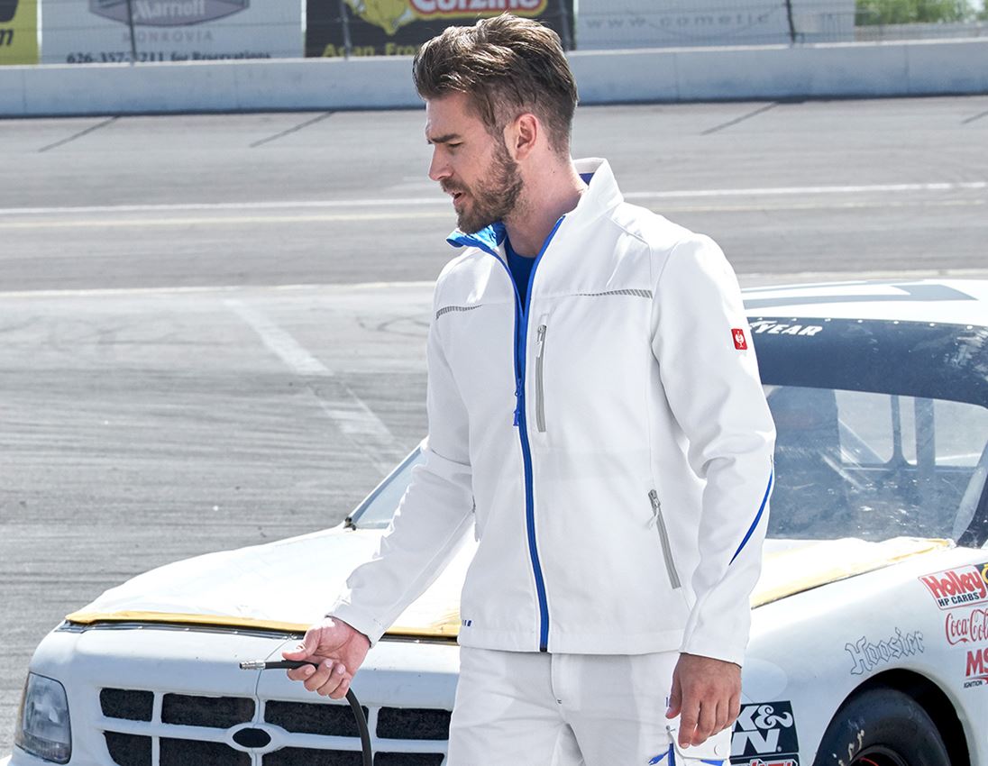 Vêtements: KIT : Veste softsh. e.s.motion 2020+pull à capuche + blanc/bleu gentiane 1