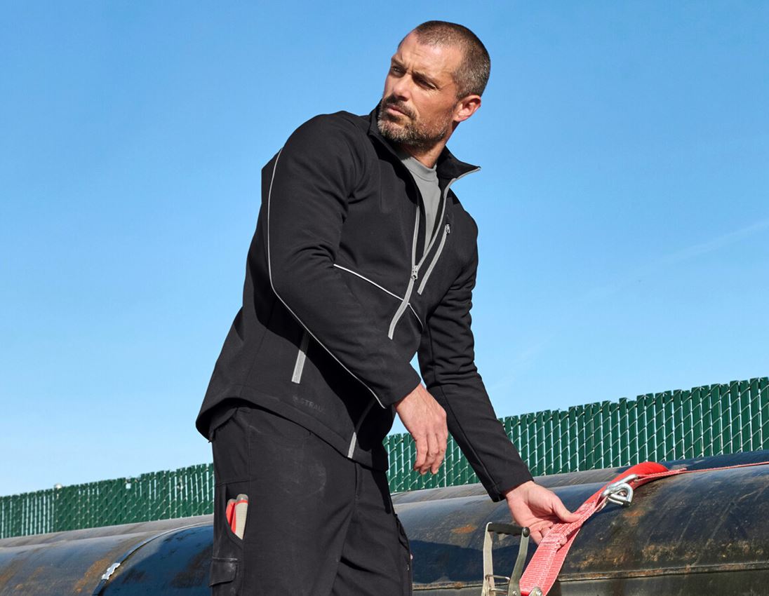 Vestes de travail: Veste Softshell e.s.line.core + noir/platine 3
