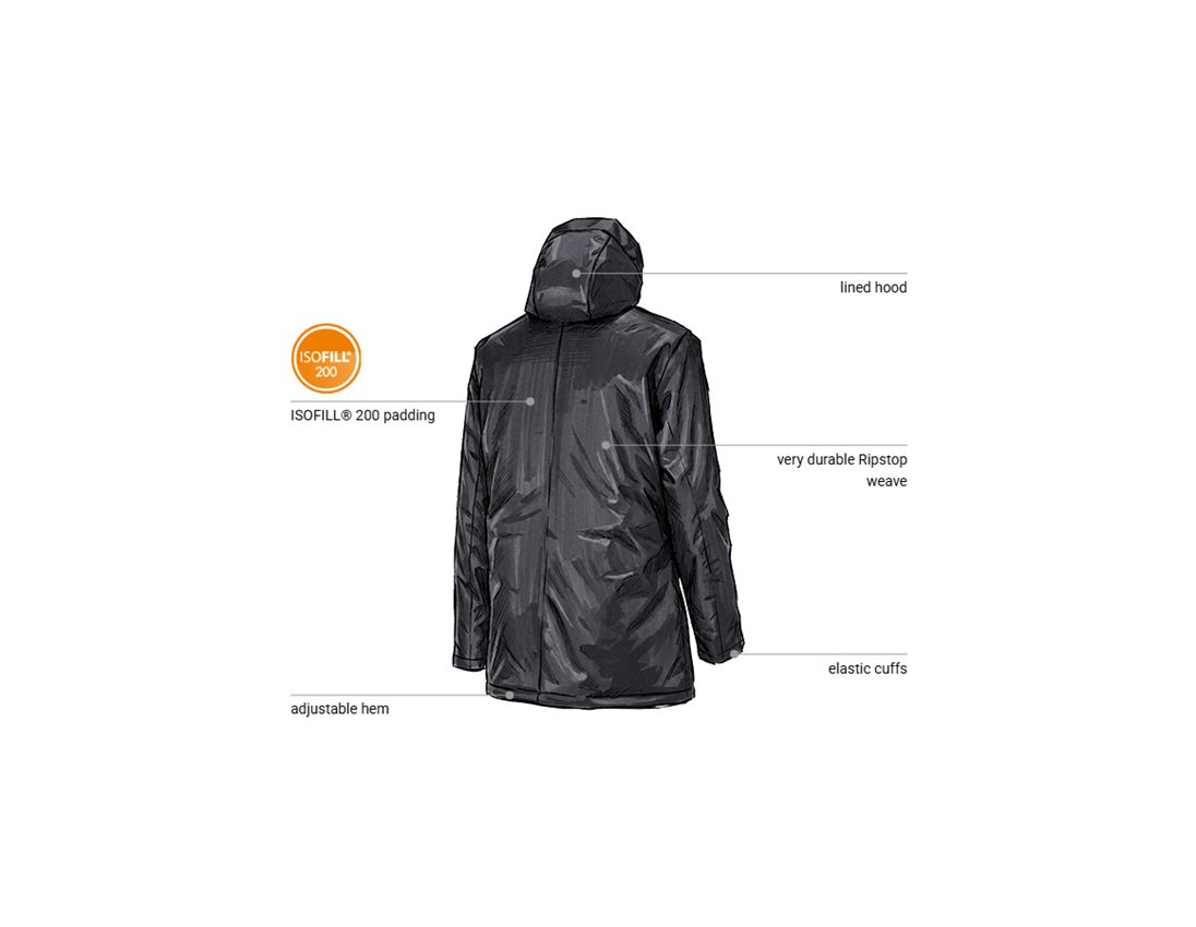 Work Jackets: Winter parka e.s.line.nordic + black 2