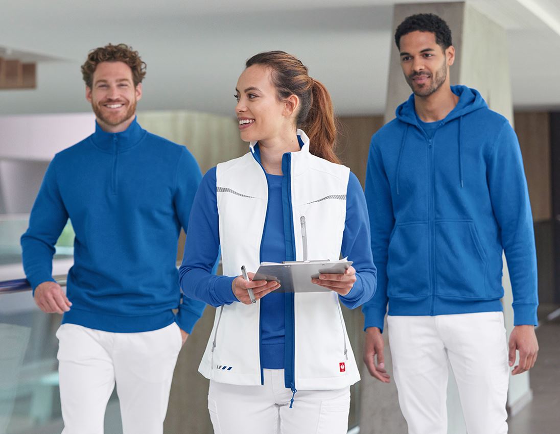 Thèmes: Gilet softshell e.s.motion 2020, femmes + blanc/bleu gentiane 2