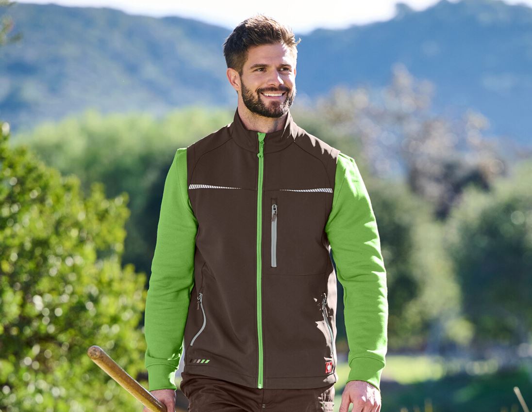 Topics: Softshell bodywarmer e.s.motion 2020 + chestnut/seagreen